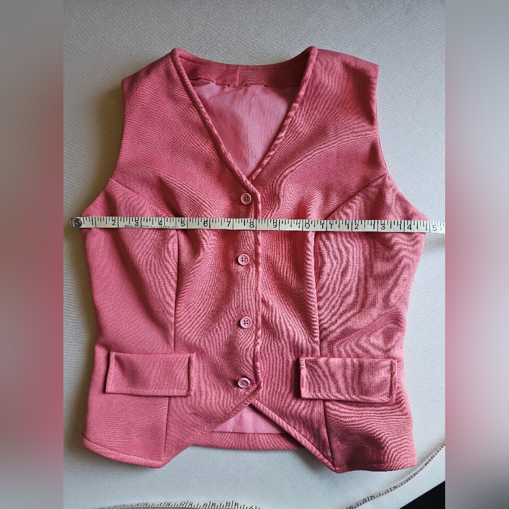 Vintage 70s Pink Taffy 2Piece Pantsuit Bellbottoms - Picture 6 of 16